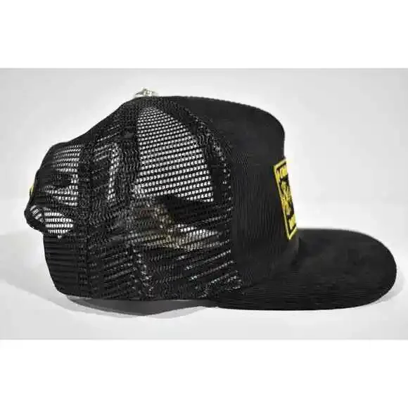 Chrome Hearts Hollywood Trucker Black Yellow Corduroy Baseball Cap Snapback Hat